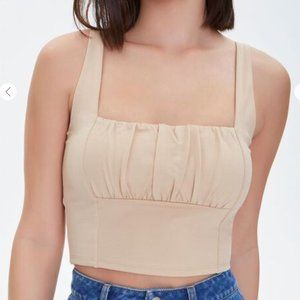 F21 beige crop top